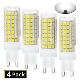 G9 LED Light Bulbs，8W，75W 100W replacement halogen bulbs equivalent 850lm,Dimmable g9 led bulbs AC110V 120V 130 voltage Input,G9 Bi-Pin Base Corn Bulb，G9 Base，Daylight White 6000K(pack of 4) (6000k)
