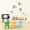 DECOWALL DA-1406 Train and Hot Air Balloons Cars Planes Animals
