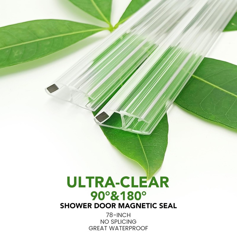 Bathroom Shower Glass Door Side Seal Strips, Length 78 Inch