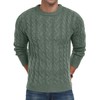 Askdeer Men's Crewneck Pullover Sweater Chunky Cable Knit Sweater Classic