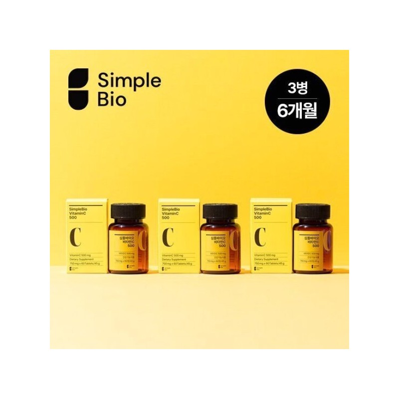 TV특가심플바이오 비타민C 500 60정x6병(12개월) TV Special Simple Bio Vitamin C