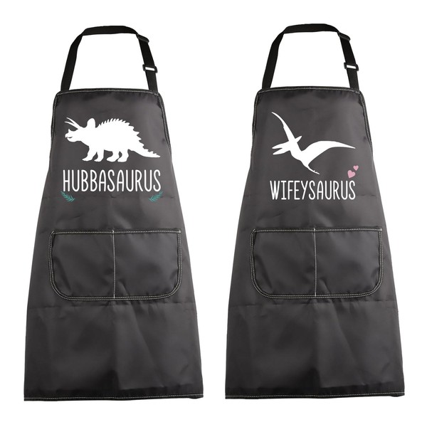 BNQL His and Hers Matching Aprons Funny Hubby Wifey Aprons