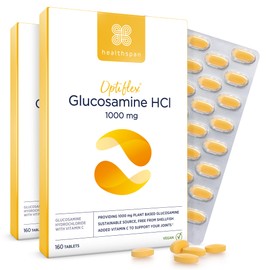 Healthspan Optiflex Glucosamine 1,000mg with Vitamin C | Joint Health | 40% More Glucosamine Per Gram | Sustainably Sourced | Vegan (320 Tablets)