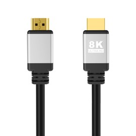 8K HDMI Cable, 10m 8K60Hz, 4K120Hz, High Speed Ethernet, Supports V2.1, 4K, 3D, 1080p, Aluminum Alloy, DynamicHDR, eARC, ALLM, QFT, QMS VRR, Ultra High Speed, TV, PC, Monitor, Game Console, Aluminum