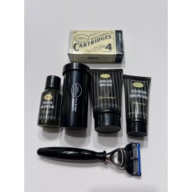 The Art Of Shaving Art Of Shaving Kit W/ Leather case Black Resin Razor, Travel Brush & 4 Cartridge - Unscented
