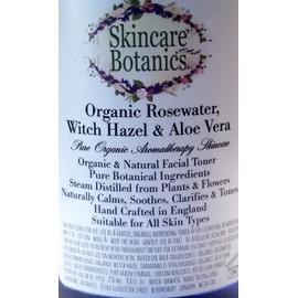 Organic & Natural Rosewater & Witch Hazel Facial Toner with Aloe Vera | Made with pure, highest grade organic ingredients | Gentle, refreshing & effective - removes impurities & soothes, tones & clarifies skin | Suitable for all skin types | Large 250 ml