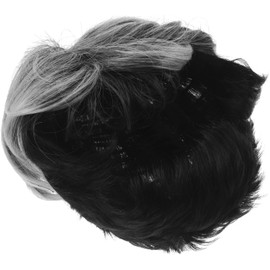 CLISPEED Peluca Corta Tupé Masculino Degradado Gris Plateado, Sintética Resistente al Calor, Rizada y Esponjosa, Ligera y Transpirable para Uso Diario, Cosplay y Fiestas