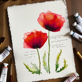 TRISKY - 50 hojas de papel de acuarela de 4.5 x 6.5 pulgadas, 200 g/m² de papel blanco con borde cubierto rugoso/texturizado hecho a mano para acuarelas, invitaciones de boda, tarjetas, manualidades