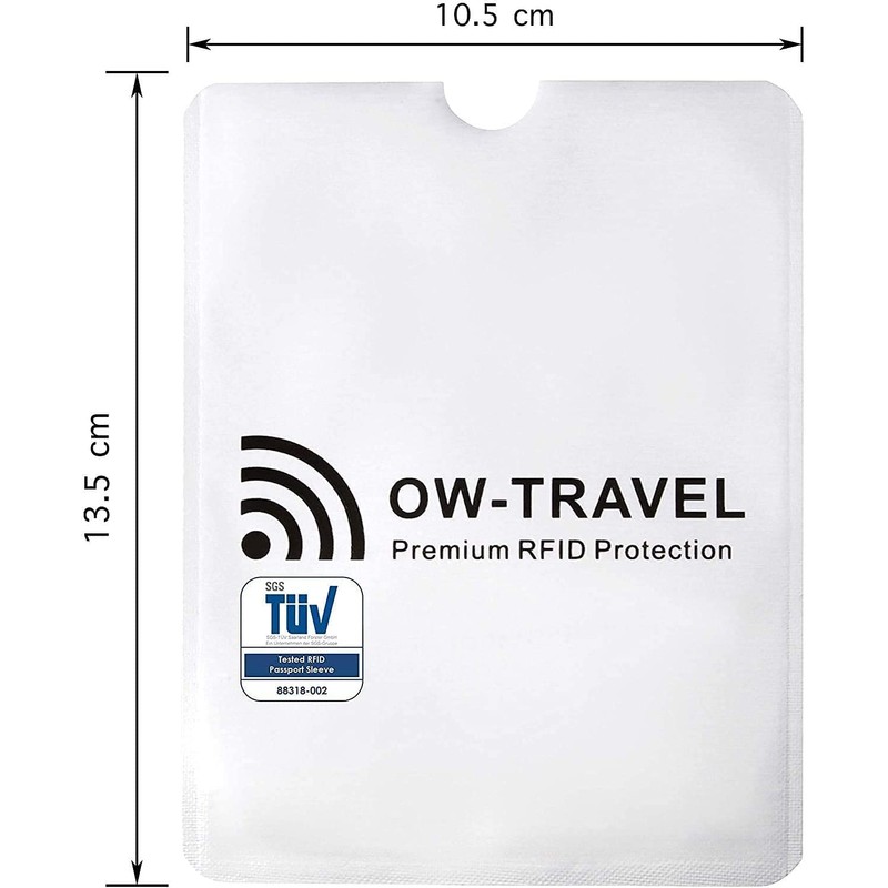 OW-Travel RFID Protector Sleeves for Passports (4 Pack) Contactless Card