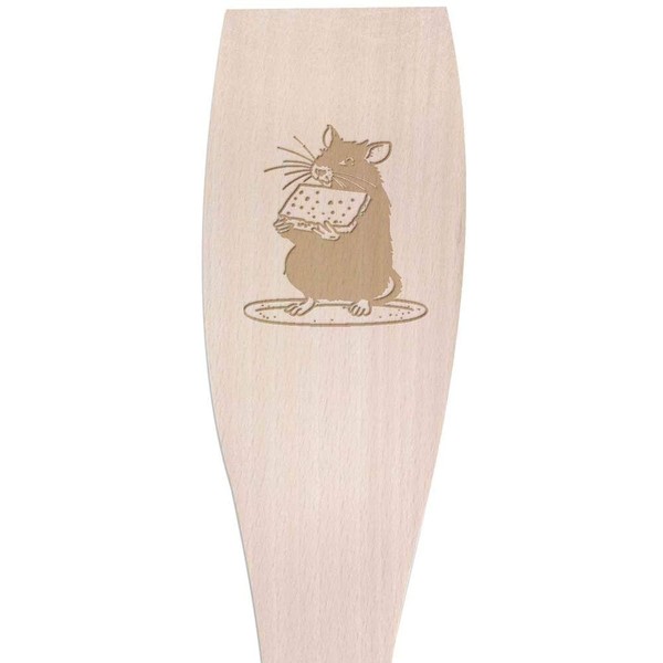 Large 'Rat Got The Cheese' Wooden Cooking Spatula (SA00020739)