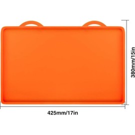 Silicone Griddle Mat for Blackstone 36 Inch Griddle，Protective Cover Mats Blackstone Griddle Top,Grill Top Protective Cover Mat,Covers for Blackstone Protector Outdoor-Orange/High Wall Design,Protects Grill from Ash and Insects - size: with hand 17 inch