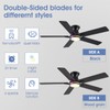 Goniyado 52" RGB Ceiling Fans with Lights and Remote/APP,Black Low