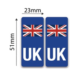 stika.co Pack of 4 Long-Lasting, Weatherproof Motorcycle Number Plate Stickers: Vibrant Colors, Waterproof Design, Easy Application, 51mm x 23mm Size, 3-Year Warranty