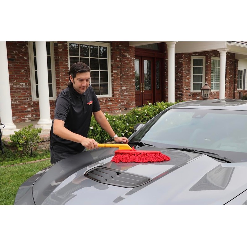 California Car Duster 62442 Standard Car Duster with Wooden Handle,Red