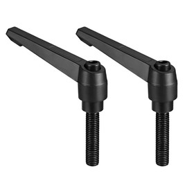 TA-VIGOR 2Pcs Adjustable Clamping Lever Handles, M12 x 50mm Locking Quick Release Push Button Ratchet Screw Knobs, Aluminum Alloy Male Thread Stud Bolts Handle for Machinery & Equipment