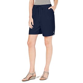Karen Scott Women Petite Cotton Pull-On Shorts (Petite Petite, Intrepid Blue)
