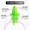 Plastic Liquor Bottle Pourers green- 12 Pack Classic Bottle Pourers