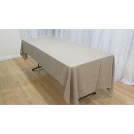 New Star Fabrics Khaki Poly Poplin Rectangle Polyester Tablecloth | 58” x 108” Inch Linen - Washable - Rectangular Table Cover | for Wedding, Party Supplies, Buffet Table and Holiday Dinner
