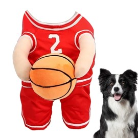 Disfraz De Baloncesto Para Perro Con Pelota, Disfraz De Jugador De Baloncesto Para Perro, Disfraz De Halloween Para Perro, Ropa De Baloncesto Transpirable Para Gato Grande Para Halloween, Rojo Mediano