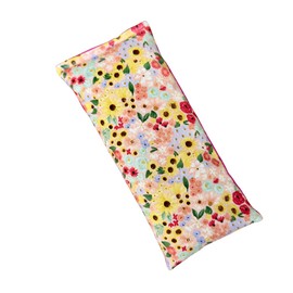 Yoga Eye Pillow, Lavender Microwave Heating Pad Hot & Cold Pack Eye Pillow Aromatherapy Gift, Microwavable, Scented or Unscented, 9" x 4" (Pink Floral, Lavender & Peppermint)