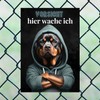 Dog Sign with German Text "Vorsicht Rottweiler" Dog Saying Door