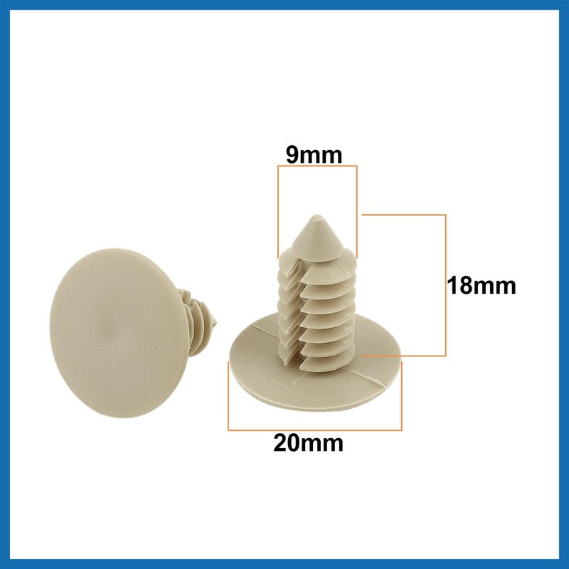 A ABSOPRO Car Beige Plastic Rivets Bumper Door Fastener Clips
