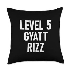 Level 5 Gyatt Rizz Gen Z Slang Meme Line Throw Pillow