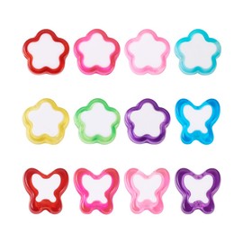 Cheriswelry 1080Pcs 6x6mm Transparent Acrylic Faceted Round Beads AB Color Pony Spacer Beads Rainbow Plastic Beads 12 Styles for Bracelet Necklace Jewelry Making