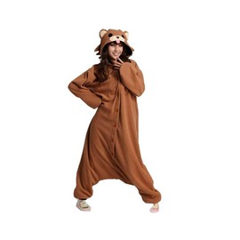 wotogold Animal Coffee Bear Pyjamas Unisex Adult Cosplay Costumes (L, Brown)