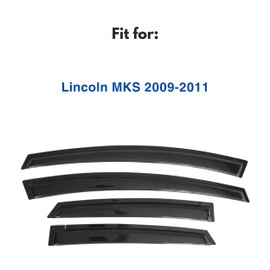 IG Window Visors Fit for 2009-2011 Lincoln MKS, Out-Channel Rain Guards Vent Wind Deflectors 4PC, Car Accessories for 09-11 Lincoln MKS