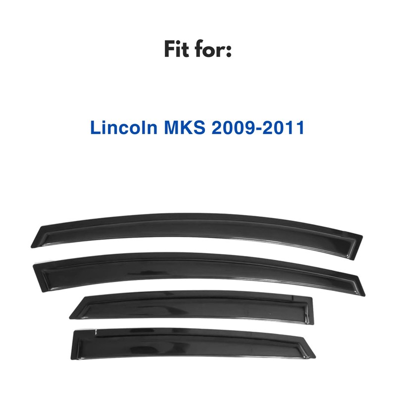 IG Window Visors Fit for 2009-2011 Lincoln MKS, Out-Channel Rain