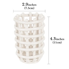 Linkidea Ceramic Countertop Toothbrush Holder, Minimalist Stand for Manual Toothbrush, Toothpaste, Razor, Vanity Organizer Compatible with Reach Essentials, Oral-B CrossAction (White)