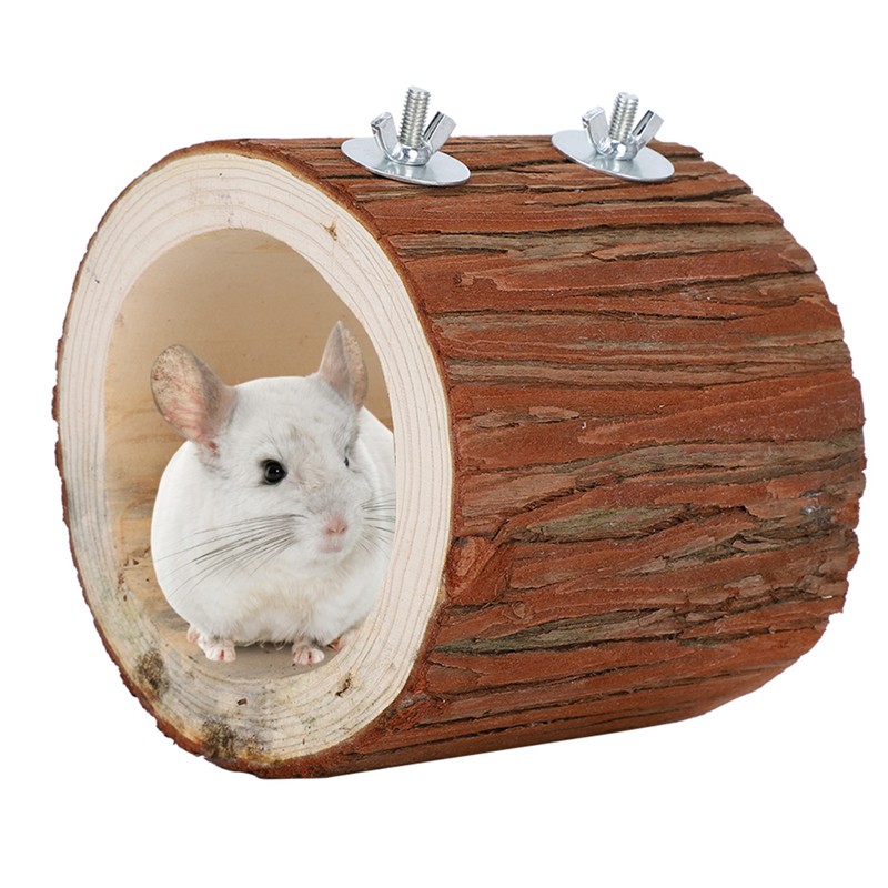 Bird Tree Hole Nest Small Pet Natural Wooden Toy Hideaway