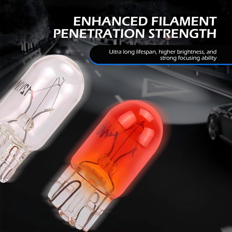 Bawkars 100 PCS 7443 Brake Light Bulb, T10 W21/5W Turn
