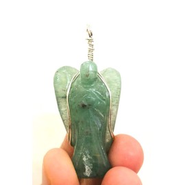 crystalmiracle Green Aventurine Quartz Guardian Angel Pendant Crystal Healing Fashion Men Women Gift Positive Energy Gemstone Handcrafted Accessory