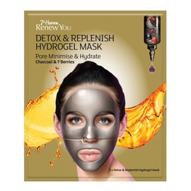 7th Heaven Renew You Detox and Replenish Hydrogel Mask with Charcoal and Berries to Minimise Pores and Hydrate Skin - Ideal for All Skin Types (Pack of 12)