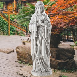 Keslecy Virgin Mary Statue Outdoor, Religious Garden Statue, Blessed Mother Outdoor Statue, Large Outdoor Garden Statues Home Yard Patio Lawn Hallway