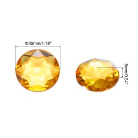 MECCANIXITY Flat Back Round Acrylic Rhinestones,30mm Yellow Flatback Crystal Rhinestones for Crafts Clothes Shoes DIY Decoration Gifts 25Pcs