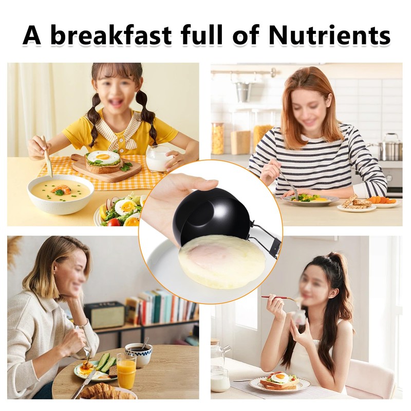2 Pack Stainless Steel Egg Poacher, Non-Stick Egg Poacher Pan