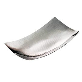 Yamako 23963 Stainless Steel Hammered Rectangular Plate (Large)
