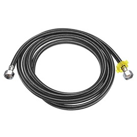 uxcell Faucet Supply Line Connector, G1/2 Female x G1/2 Female 157 Inch Long Braided 304 Stainless Steel Water Supply Hose, Black