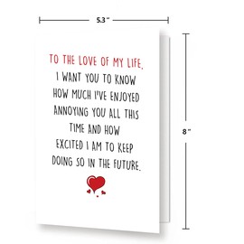 Spercy Funny Valentines Day Card for Him Her, Humorous Anniversary Card for GF BF, To the Love of My Life...