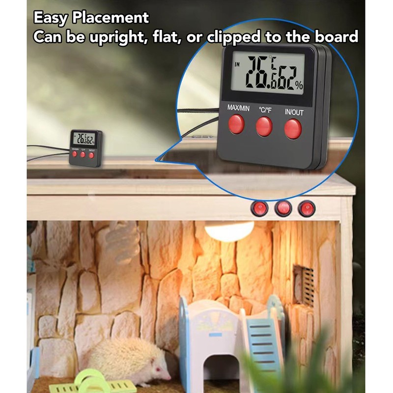 Mini Temperature and Humidity Meter with 2 Probes Digital Hygrometer