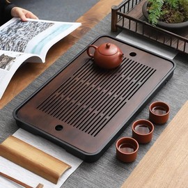 Large 17 Inch Bamboo Chinese Gongfu Tea Tray Table Box with Water Storage for Kungfu Kung fu Tea Set