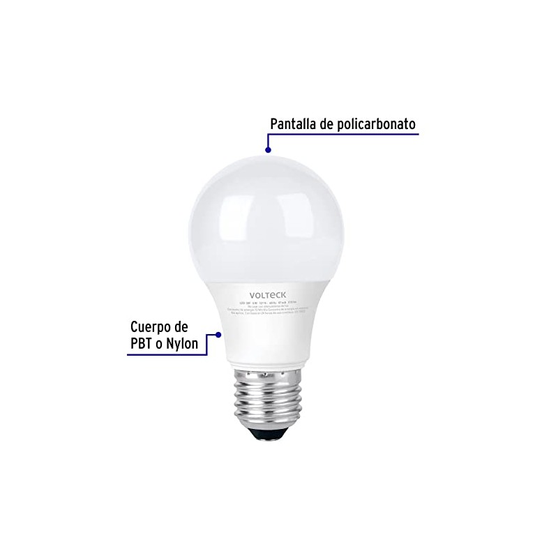 Volteck LED-30F, Lámpara de LED, A19, 3 W, luz de