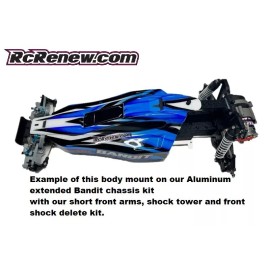 Traxxas Rustler Bandit extended Chassis Wheelbase body mount forward or back