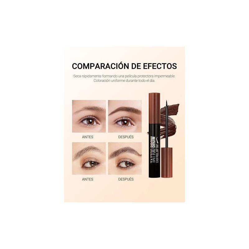 Erinde Tinte Cejas Peel Off Tattoo Effect Duradero