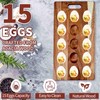Erwuldor Acacia Wood Deviled Egg Platter,15Holes Deviled Egg Tray.Strip Deviled