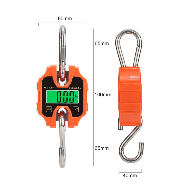 250kg Portable Hand Electronic Scale LCD Display with Backlight kg