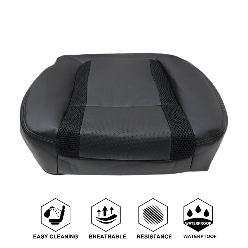 NLQR Front Driver Bottom Replacement Perforated Seat Cover Charcoal Black